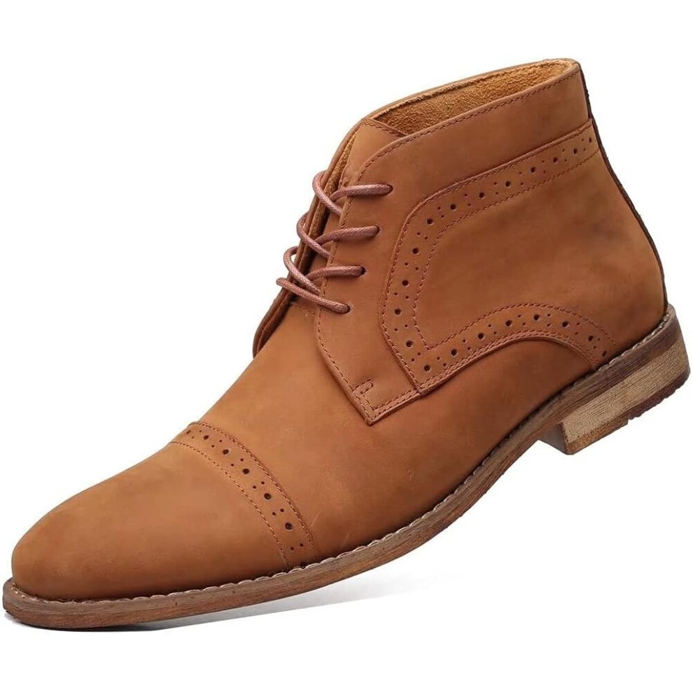 〽️Men's Oxfords Chukka Ankle Boot Dark Brown Classic Comfort Lace Up Shoes